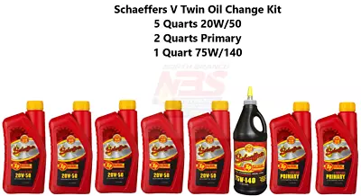 Schaeffers 20w50  V-Twin Oil Change KIT 5 Engine Oil/ 2 Primary/ 1 Transmission • $155