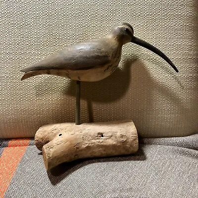 Vintage JLB Wooden Curlew Bird Hand Carved 82’ • $125