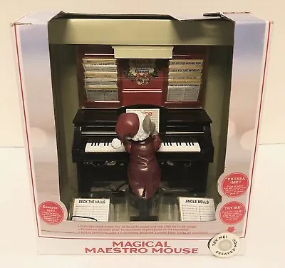 Mr Christmas MAGICAL MAESTRO MOUSE Piano Musical Animated Figure 24 Songs NEW! • $90.96