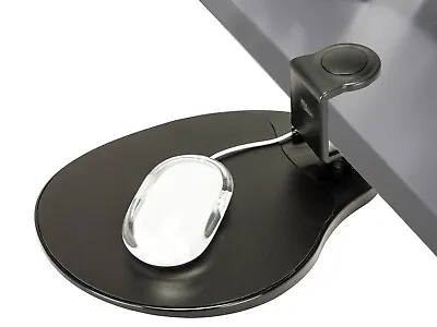 Under Desk Mouse Pad Clamp On Clip On Rotating 360 Mouse Tray Attachment • $25