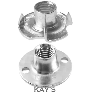 M10 T Nuts Climbing Wall Fixings Pronged Or Screw On Threaded Insert Zinc Plated • £0.99