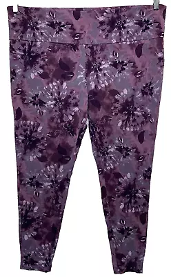 Terra & Sky Women's Size 2X (20W-22W) Pull-On Ankle Leggings Purple Floral Print • $11.99