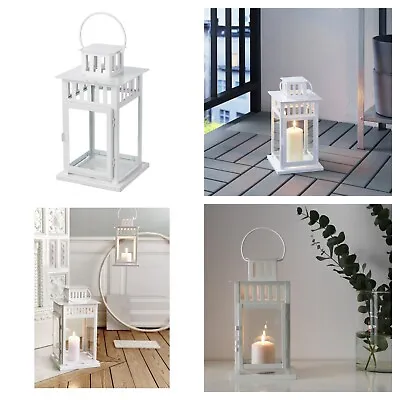 Ikea Borrby Lantern For Block Candle White In/Outdoor 28 Cm • £17.85
