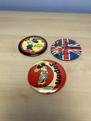 3 Rare Vintage Disney Epcot Pins Pinback Buttons Japan Germany UK Mickey Minnie • $9.80