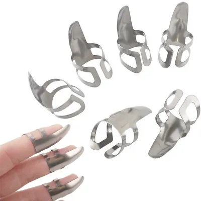 6Pcs Finger Picks Stainless Steel For Banjo Ukulele Guitar Picks Plectrums • $7.40