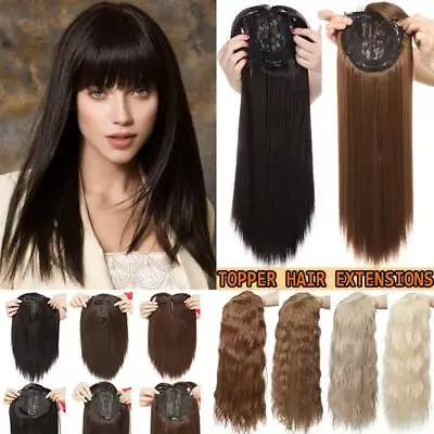 $15 • Buy Women Topper Hair Extensions Clip In Full Head One Piece Toupees Real As Human