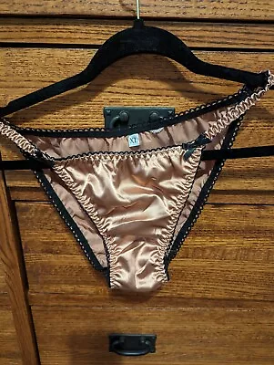 Vintage Sexy Shiny Bronze Panties Size XL W/ Satin Gusset Look😍 • $12.99