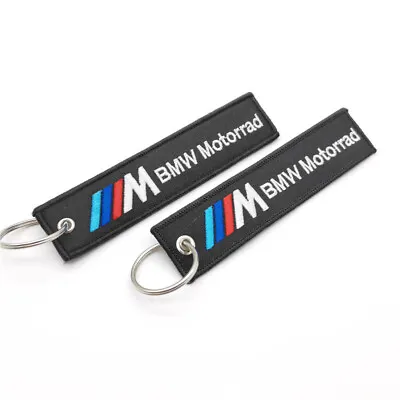 2PC Motorcycle Jet Tag Keychain Lanyard Embroidery Logo Pendant For BMW Motorrad • $12.99