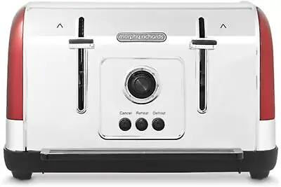 Morphy Richards 4 Slice Toaster Stainless Steel 240133 - Venture In Red • £29.99