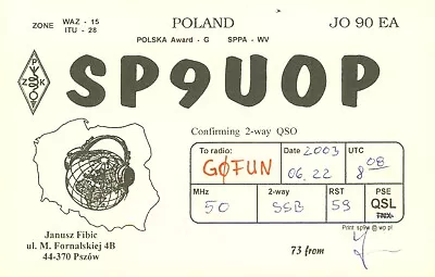 £2.99 • Buy 1 X QSL Card Radio Poland SP9UOP Pszow 2003 ≠ S863
