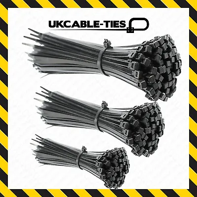 £64.29 • Buy All Size Strong Black Cable Ties Thick Thin Short Long Zip Tie Wraps