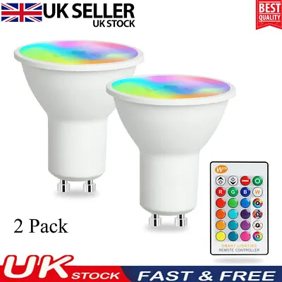 £12.99 • Buy 5W GU10 LED Bulbs Light RGB 16Colour Changing Spotlight Lamp With Remote Control