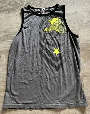 Metal Mulisha Grey Black And Green Sleeveless Jersey Tank Top Shirt Men's Size M • $34.95