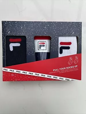 Brand New Mens FILA 'Pull Your Socks Up' Gift Set. • £4