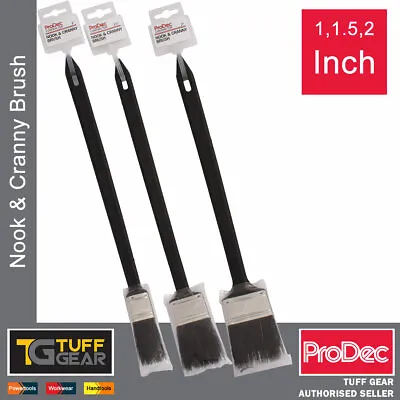 ProDec Nook Cranny Paint Brush Angled Radiator Long Plastic Handle Dog Leg • £4.45