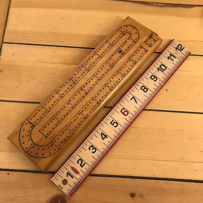 Hand Made Vintage Wooden Cribbage Game Board 11  Long • $14.68