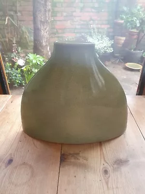 Large Habitat Vase - Raku Crackle Ceramic - Organic Design - Winter Moss Green • £34