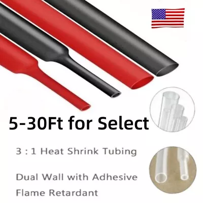 Heat Shrink Tubing Marine Grade 3:1 Ratio Electrical Cable Wrap Waterproof US • $16.99