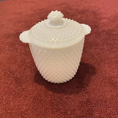 Vintage Milk Glass Hobnail Ice Bucket Complete With Lid ￼ • $45