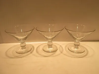Three Vintage Parfait Dessert Clear Glasses Glass Drinkware  • $7.95