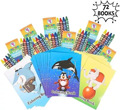 72 Kids Colouring Books & 18 Boxes Of Crayons Children Party Bag Fillers Kids • £16.99