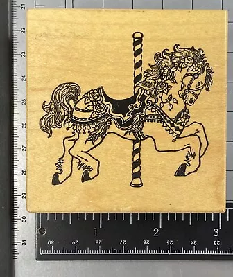 PSX Petaluma Rubber Stamp Carousel Horse G-994 Flowers Prancing • $14.99