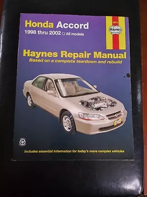 Haynes Repair Manual Ser.: Honda Accord 1998 Thru 2002 Haynes Repair Manual :... • $13.79