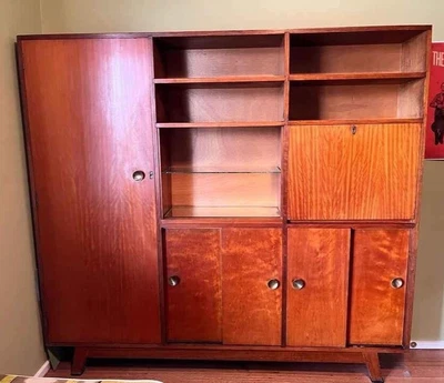 $200 • Buy Wall Unit Mid Century Modern W/Cocktail Bar, Solid Timber Late 40's/Early 50's