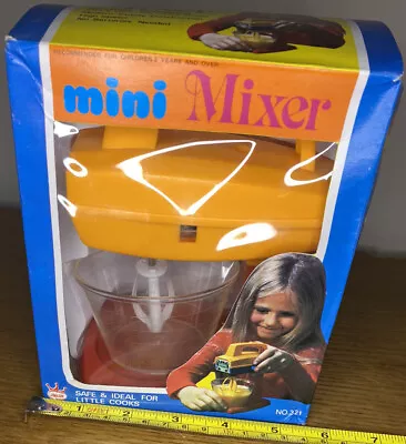 Vintage Toy Mechanical Push-button Mini Food Mixer Blender Jimson Toys 70s/80's • $12.42