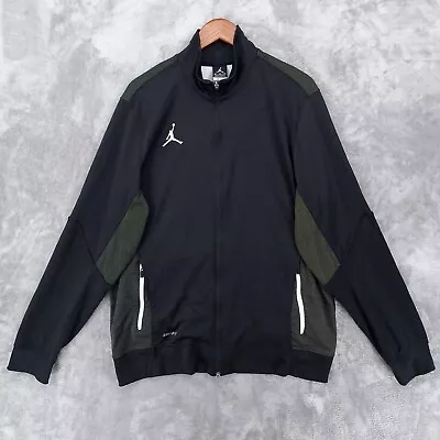 Nike Jordan Jacket Mens XL Black Team Flight Dri Fit Full Zip Basketball • $39.95