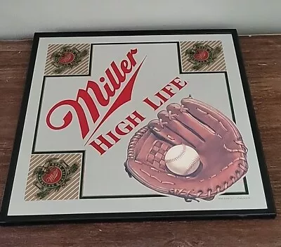 Rare Vintage Miller High Life Beer Baseball Mitt Mirror Advertising Bar Sign • $49.95