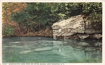 Postcard Washington Head Rock Petra Island Lake Mahopac New York NY DB • $4.99