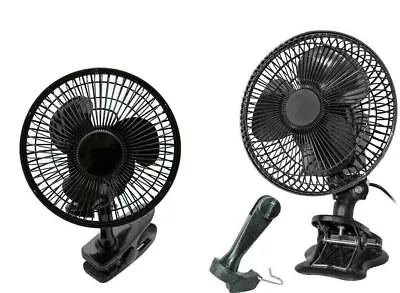 £14.39 • Buy Black 6 Inch 150mm Clip On Office Desk 2 Speed Fan Grow Room Tent Hydroponics