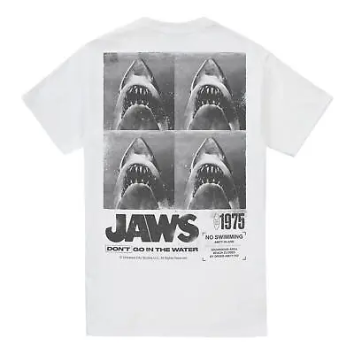£13.99 • Buy Jaws Mens T-shirt No Swimming 1975 Poster Sign Back Print Tee S-2XL Official