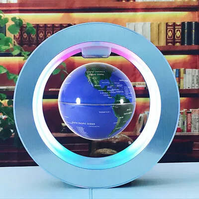 4  6  LED World Map Floating Globe Magnetic Levitation Light Anti Gravity Decor • £42.99