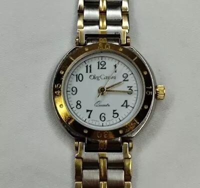 Vintage Oleg Cassini Unisex Womens Dual Tone Analog Quartz Watch~New Battery • $19.99