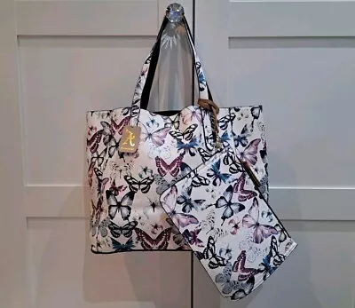 Pretty Accessorize Tote Bag Large Butterfly Design New With Tags & Matching... • £45