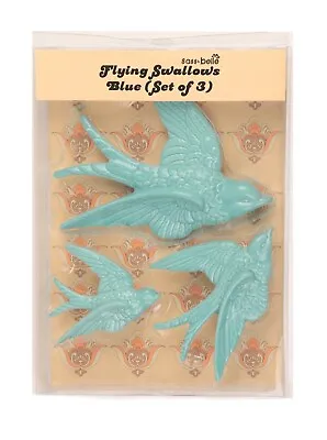 Sass&Belle 3 Ceramic Flying Swallow Birds Wall Decoration Art Duck Egg Gift Art • £12.99