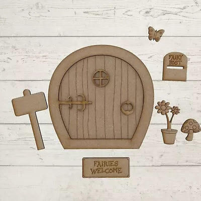 £4.95 • Buy MDF Wooden 13cm Fairy  Door Craft Kit Plain Blank Ready To Decorate Kit Fairy R