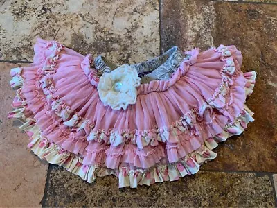 Mustard Pie Size 2 Tulle Skirt Grey Pink Cream • $23.39