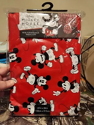 Disney Mickey Mouse PEVA FLANNELBACK Tablecloth 60x84  - New • $19.95