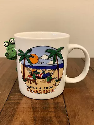 Vintage Life's A Croc Florida Coffee Mug Tea Cup 1993 Crocodile Alligator 3D VG+ • $14.17