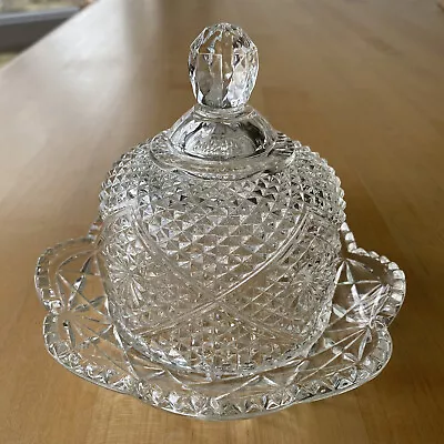 Vintage AVON 2-Piece FOSTORIA Glass BUTTER DISH WITH DOME LID - Beautiful! • $19.50