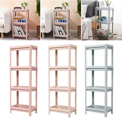 3/4 Tier Plastic Shelving Home Storage Shelf Unit Shelves Rack Garage Organiser • £10.94