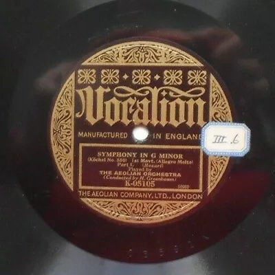 £10 • Buy The Aeolian Orchestra 12  78rpm Vocalion K05105 Mozart