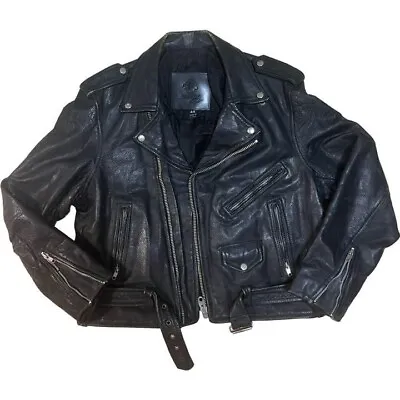 Harley Davidson Riders Jacket Men's Size 44 Leather Black • $437.64