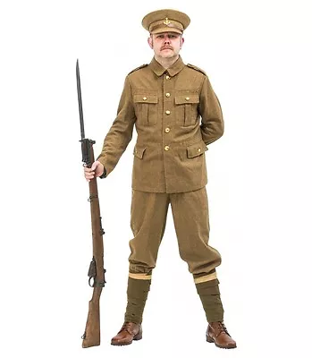 WW1 British Army Uniform With Stiff Peak Cap- MADE TO YOUR SIZES • $284.16