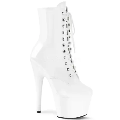 Pleaser Shoes Adore-1020 Sexy Exotic Pole Dancer White Platform Boots • $173