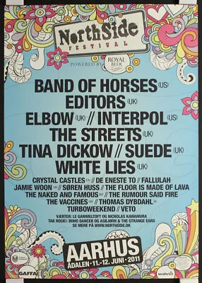 £80.93 • Buy NorthSide Festival Poster Band Of Horses Interpol Crystal Castles White Lies