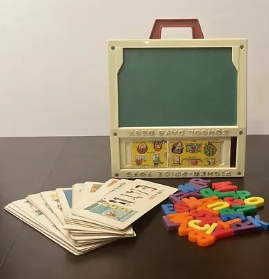 Vintage 1972 Fisher Price School Days Desk 19 Stencils 33 Letters No Numbers • $9.99